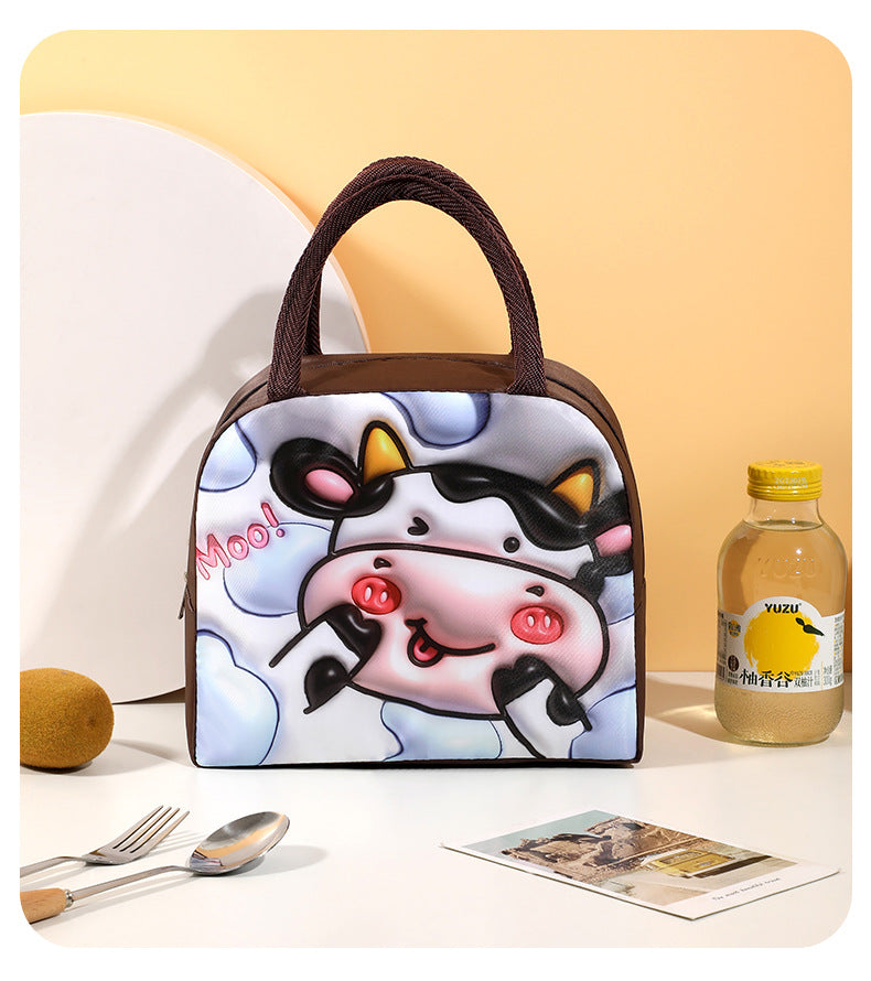 3D Cartoon Lunch Bag Insulated Thermal Food Portable Lunch Box Functional Food Picnic Lunch Bags for Women Kids