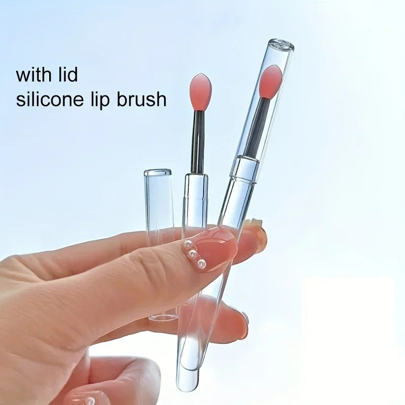 8PCS Silicone Lip Brush with Lid Easy and Efficient Lipstick Cream and Lip Gloss Applicator Makeup Beauty Brushes for Eyeshadow - Tasawoq