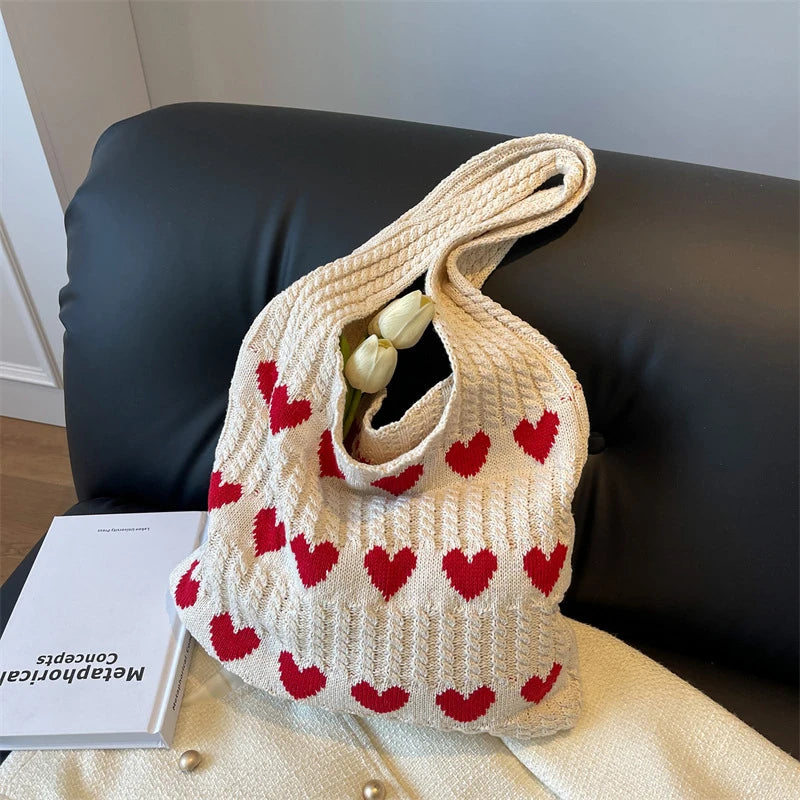 Summer Casual Woven Designer Knitted Handbags Female Shopper Totes Large Capacity Women's Shoulder Bag - Tasawoq