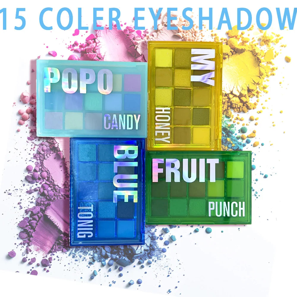 15 Shades Eyeshadow Makeup Palette Shimmer Matte Metallic High Pigmented Neutral Bold Waterproof Eyes Shadow Make Up Set - Tasawoq