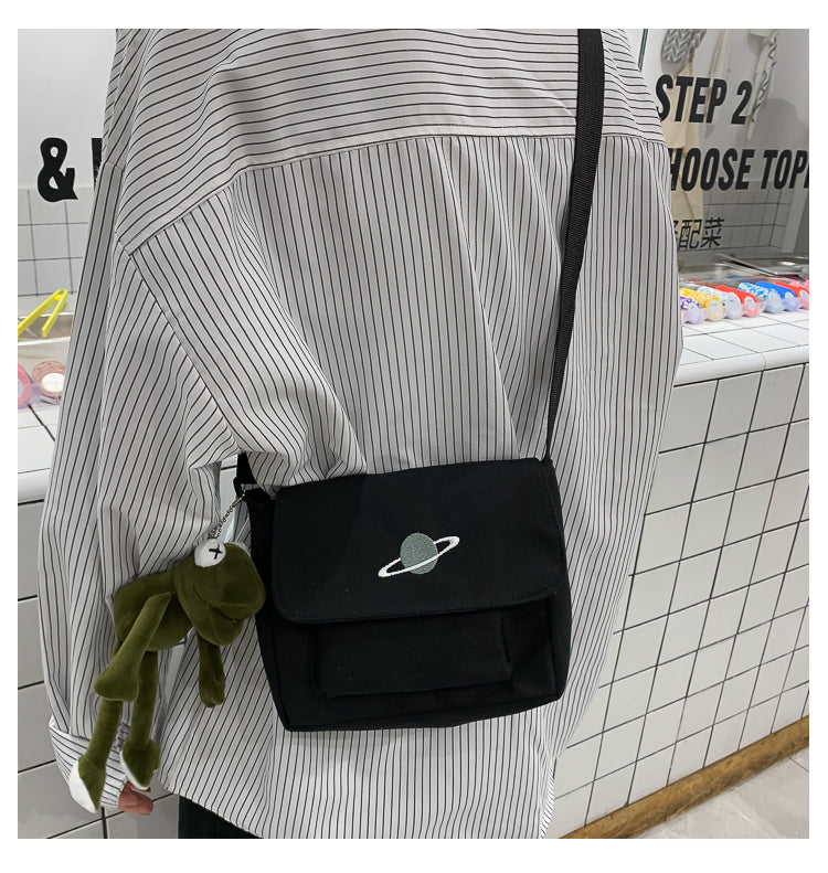 Casual Collage Student Messenger Bag Women Small Bag Canvas Shoulder Bag For Women Print Crossbody Bags Bolsas Sac - Tasawoq