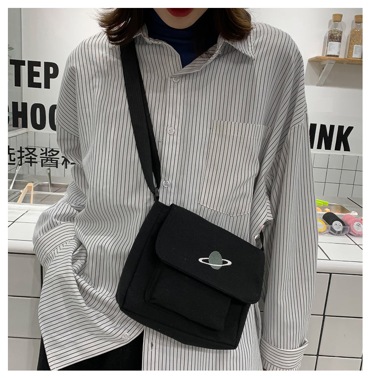 Casual Collage Student Messenger Bag Women Small Bag Canvas Shoulder Bag For Women Print Crossbody Bags Bolsas Sac - Tasawoq