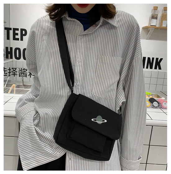 Casual Collage Student Messenger Bag Women Small Bag Canvas Shoulder Bag For Women Print Crossbody Bags Bolsas Sac - Tasawoq