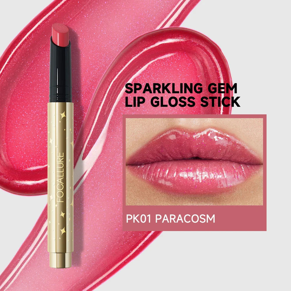 FOCALLURE Pearlescent Lip Glosses Stick Moisturizing Long Lasting Sexy Sparkling Lip Balms Shimmer Lipstick Pen Makeup Cosmetics - Tasawoq