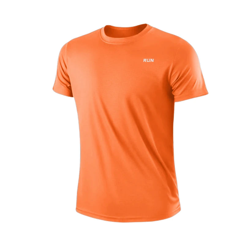 Men's Quick Dry Short Sleeve Gym Running Moisture Wicking Round Neck T-Shirt Training Exercise Gym Sport Shirt Tops Lightweight - Tasawoq