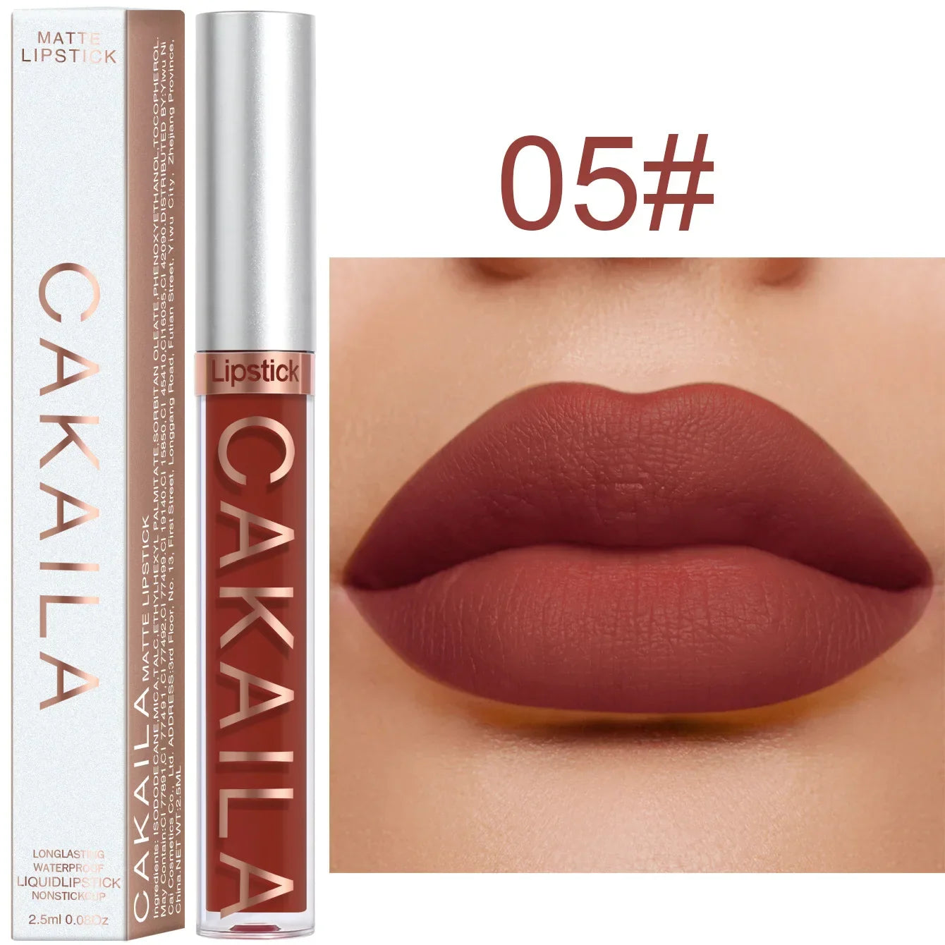 1PC Velvet Matte Lipstick Lip Gloss Light Red Liquid Lip Tint Cream Pigment Long Lasting Silky Texture Lips Women's Cosmetics - Tasawoq
