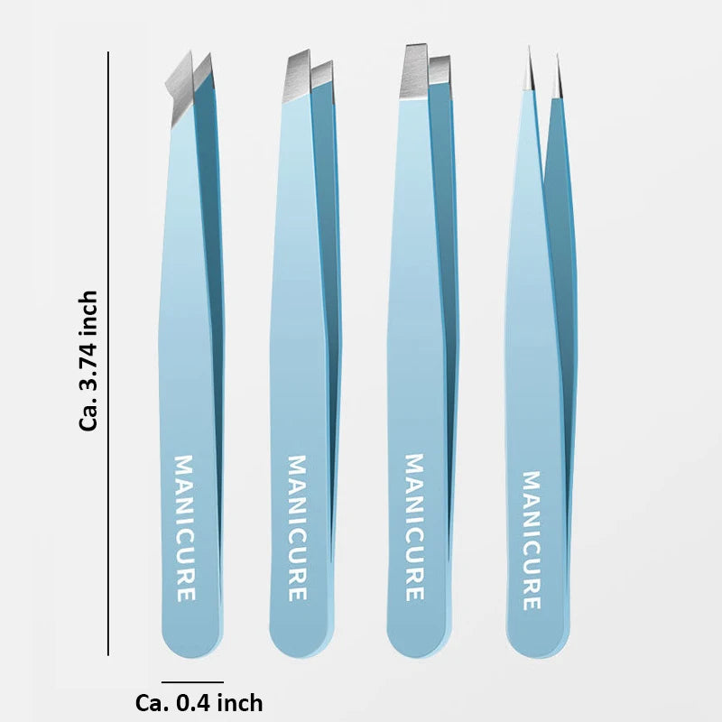 Colorful Eyebrow Tweezer Hair Beauty Fine Hairs Puller Stainless Steel Slanted Eye Brow Clips Removal Makeup Tools - Tasawoq