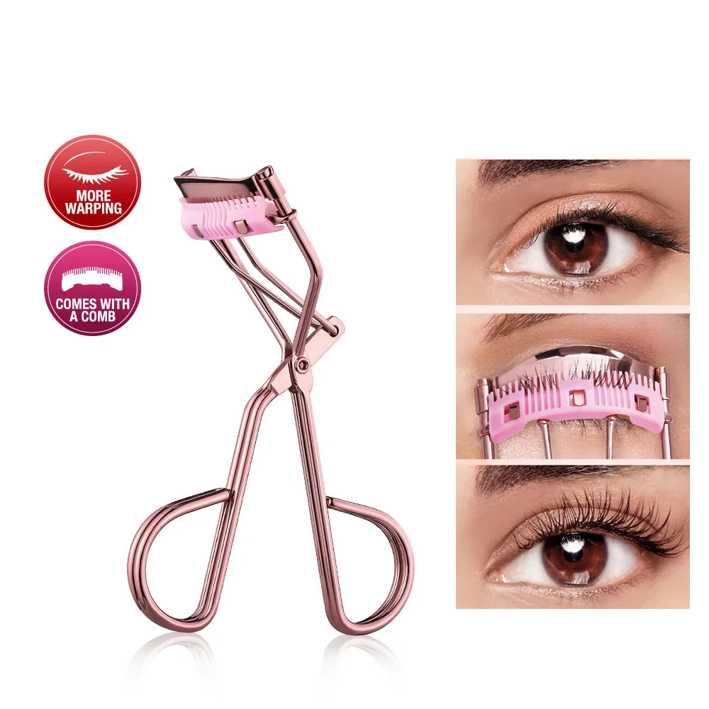 Professional Rose Gold Eyelash Curler Eyelash Cosmetics Makeup Tools Ladies Accessories Quick Styling Compact Portable - Tasawoq