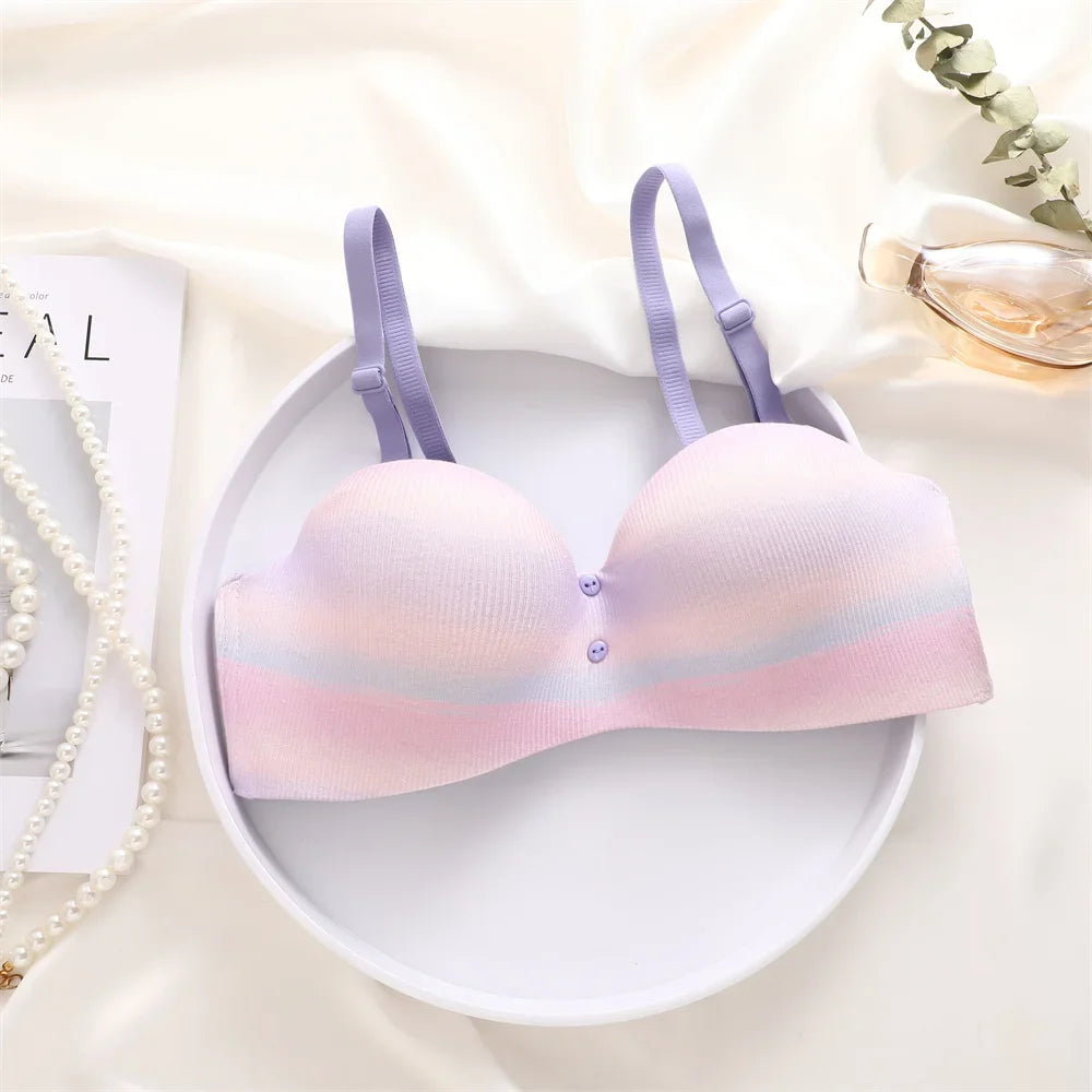 Women Sexy Seamless Bras Adjustable Push Up Brassiere No Steel Female Comfortable Underwear Ladies Solid Color Lingerie Bralette - Tasawoq
