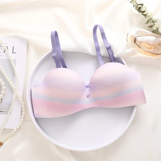 Women Sexy Seamless Bras Adjustable Push Up Brassiere No Steel Female Comfortable Underwear Ladies Solid Color Lingerie Bralette - Tasawoq