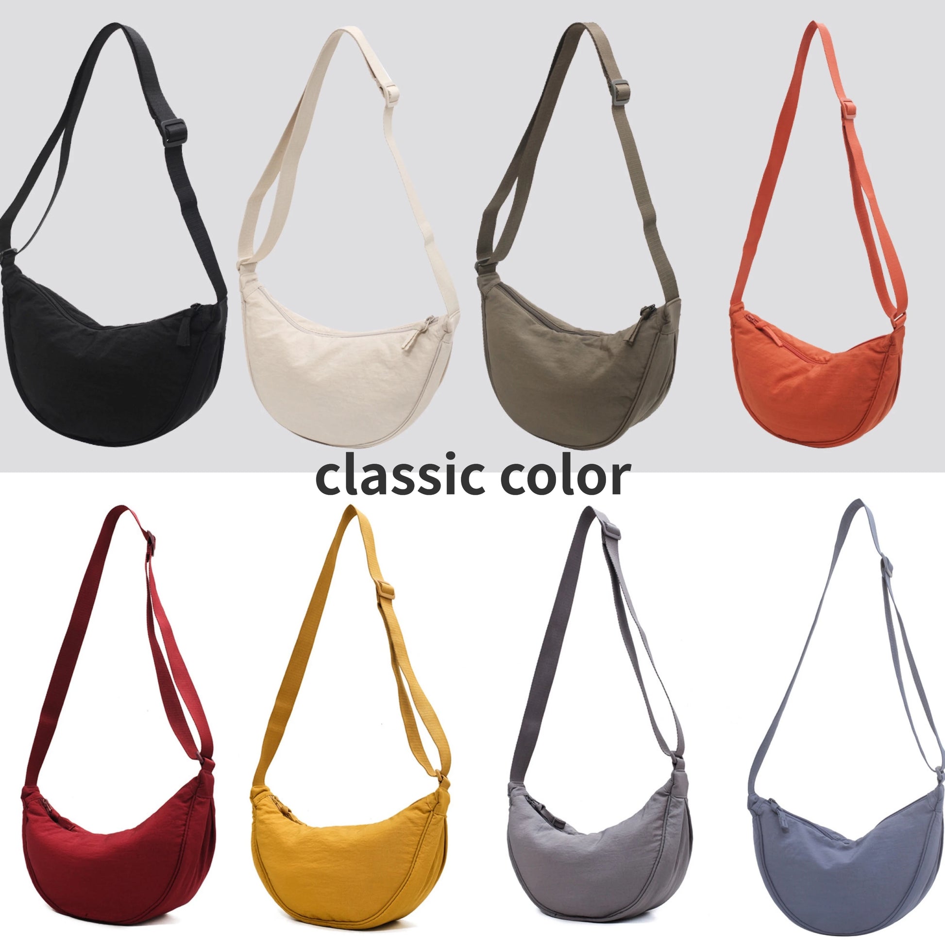 Solid Color Women's Portable Shoulder Bag Simple Female Nylon Cloth Padded Crossbody Bags Travel Purse Handbags Messenger Bag - Tasawoq
