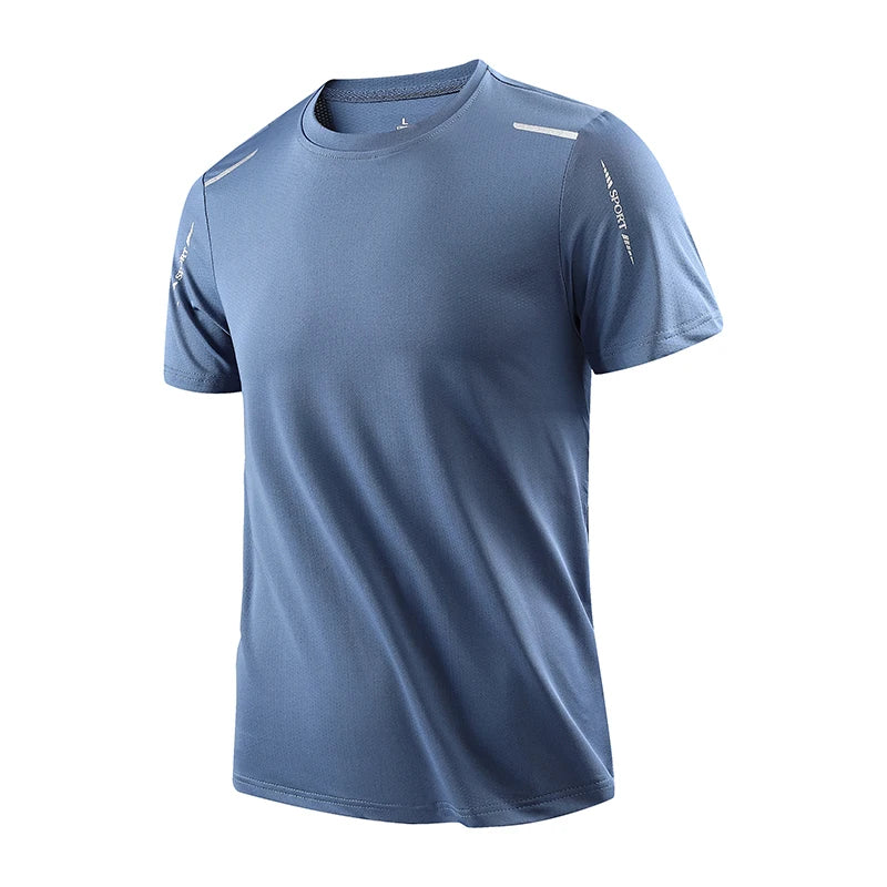 CHRLCK Men's Running Quick Drying T-shirts Breathable Hiking Fishing Tees Soft Elasticity Outdoor Sports Short Shirt Summer - Tasawoq