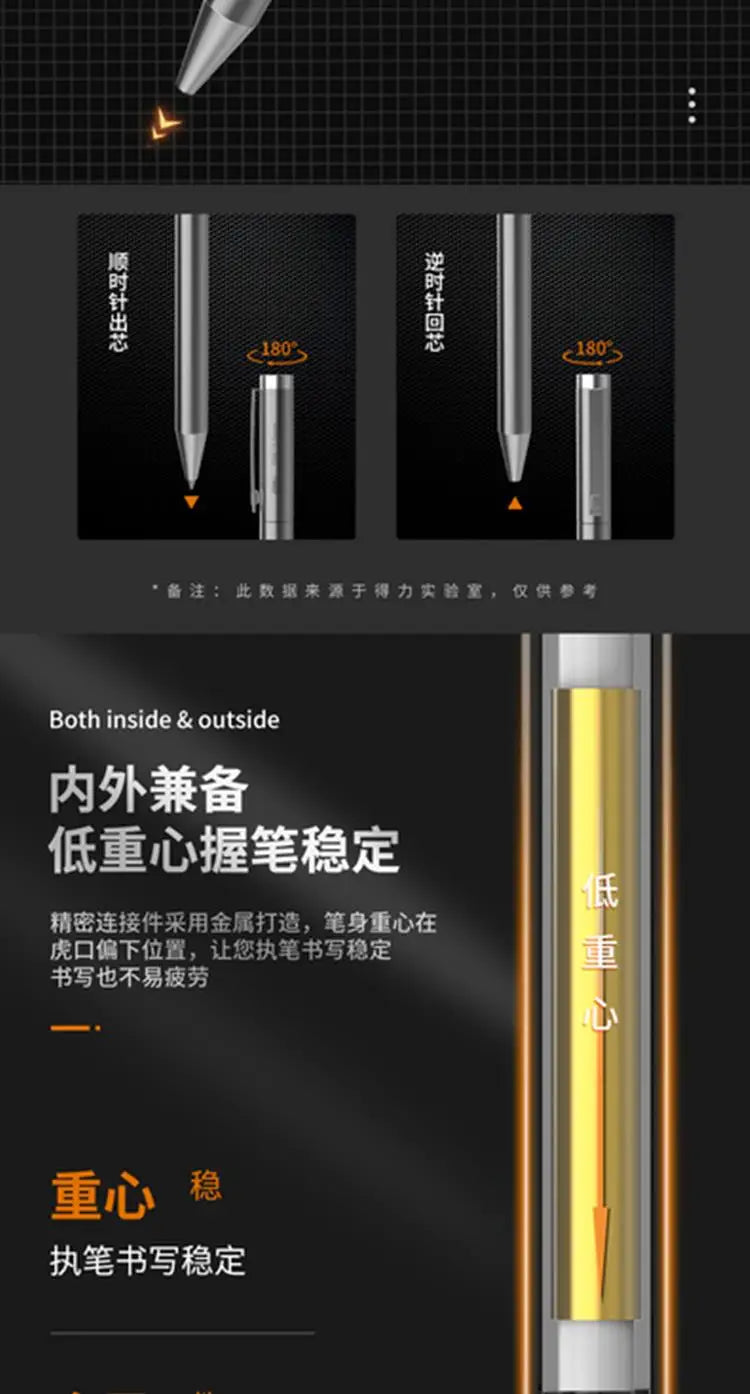 DELI Metal Sign Pen 0.5mm Gel Ink Pens Golden Silver Color Metallic Writing Pen Office Supplies