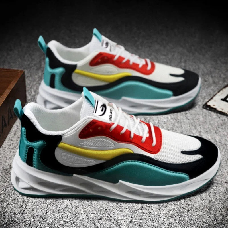 New Trendy Men's Sports Shoes Cushion Running Sneakers Outdoor Leisure Walking Jogging Trainers Soft Sole Breathable Footwear - Tasawoq