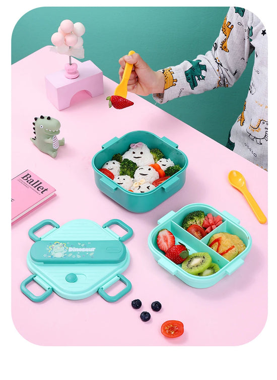 3 Grids Unicorn Lunch Box For Children Students Sandwich Fruit Food Storage Container Cartoon Kids Bento Box For School Camping