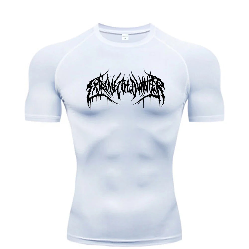 Summer Compression Sweatshirt Short Sleeve Men's Fitness T-Shirt Running Quick-Dry Top Gym Workout Bodybuilding T-Shirt S-3XL - Tasawoq