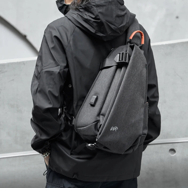 Anti-Theft Crossbody Sling Bag for Men Women,Small Backpack One Shoulder Bag, Chest Bag Sling Backpack for Hiking Biking Travel - Tasawoq