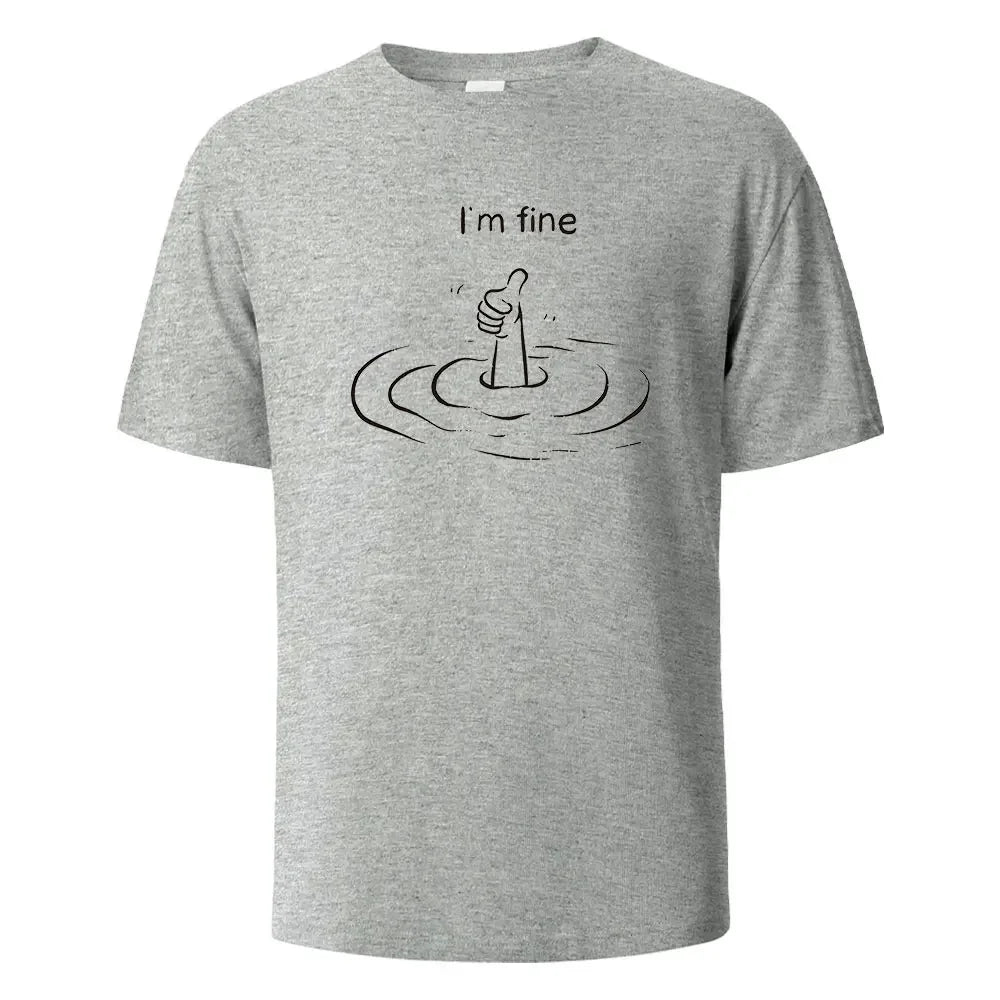 T'm Fine Print T-Shirt 100% Cotton Summer Tees For Men Women Oversize Casual Tops