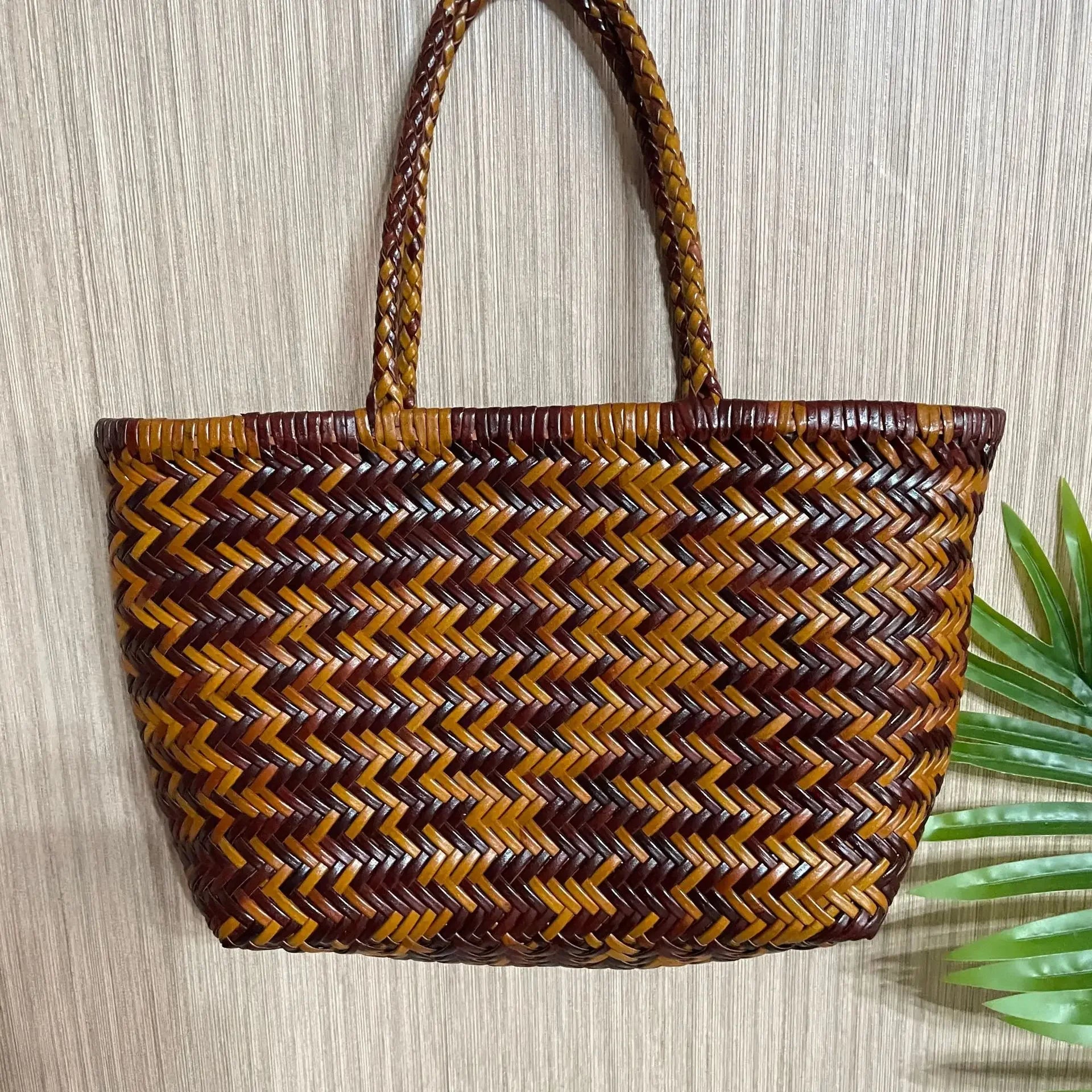 Handbags Women's Genuine Leather Shoulder Bag Weaving Casual Shopping Bag Vintage Big Tote Purse Cowhide Cross Hand Bags Lady - Tasawoq