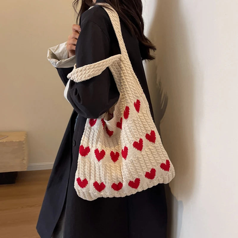 Summer Casual Woven Designer Knitted Handbags Female Shopper Totes Large Capacity Women's Shoulder Bag - Tasawoq