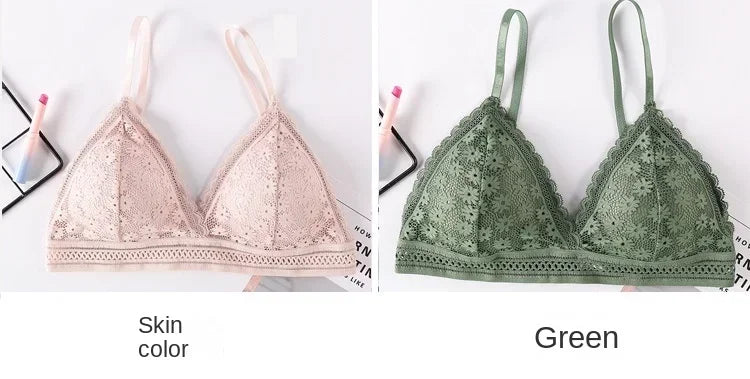 Sexy Floral Lace Bra Top For Women Push Up Female Lingerie breathable Bralette Removable Pad Thin Fashion New Wireless Bras - Tasawoq