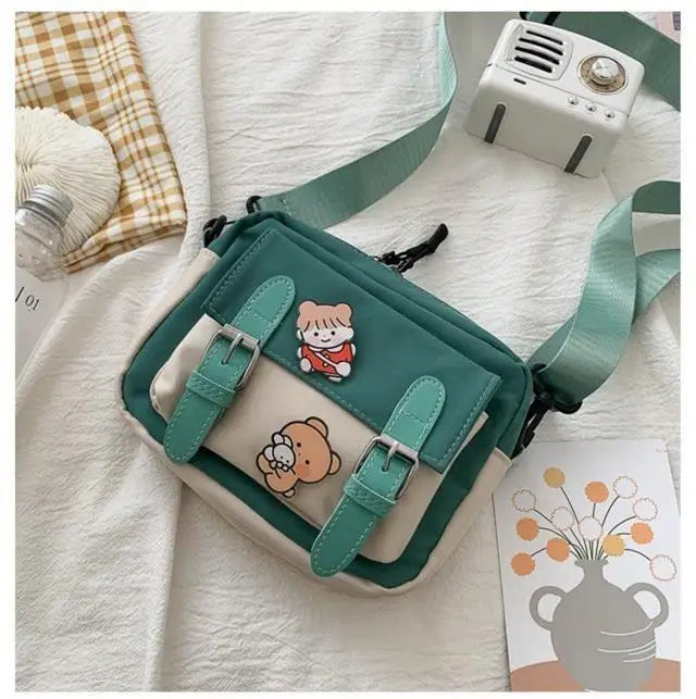 Korean Style Canvas Shoulder Bag For Women New Fashion Female Crossbody - Tasawoq