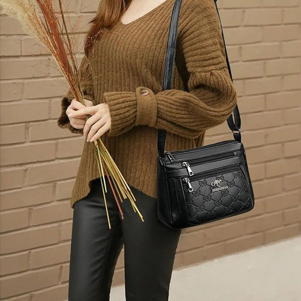 Women's Bag Middle-aged Bag Mother's Bag Fashion Multi-layer Large Capacity Single Shoulder Mother-in-law Buy Vegetable Bag - Tasawoq
