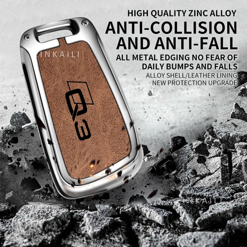 Zinc alloy car key case remote control protective cover is suitable for Audi Q3 customized logo full range car key covers