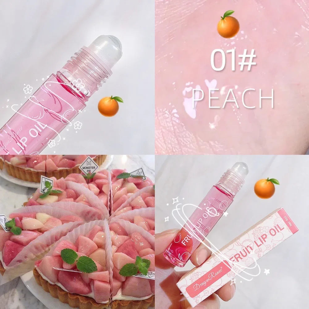 Roll-On Lip Oil, Moisturizing and Hydrating Lip Gloss, Nourishing Lip Balm Liquid for Smooth and Soft Lips, Long-Lasting Shine - Tasawoq