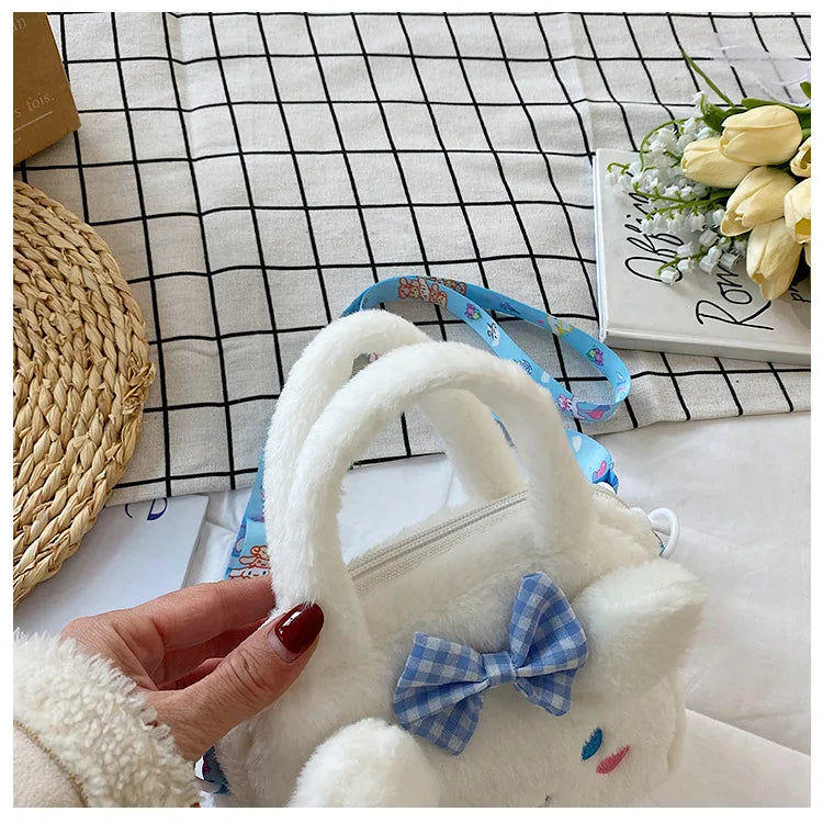 Sanrio Bag Kawaii Kuromi Cinnamoroll My Melody Cartoon Anime Plush Handbag Cosmetic Bag Travel Storage Bag Women Girl Gifts - Tasawoq