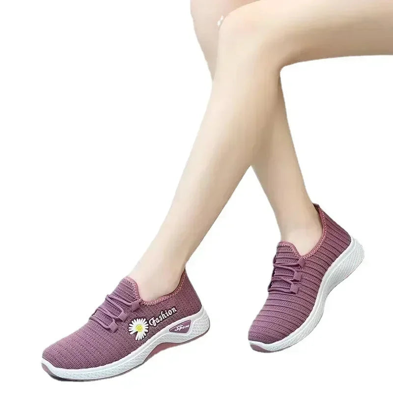 Adult sneakers, women's light running shoes, net shoes, comfortable soft soled sneakers, women's breathable casual single shoes - Tasawoq