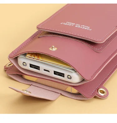 Women Bags Soft Leather Wallets Touch Screen Cell Phone Purse Crossbody Shoulder Strap Handbag for Female Cheap Women's Bags - Tasawoq