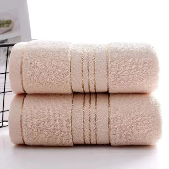 2 Towels Thickened Absorbent Towel Pure Cotton Quick Absorbent Soft Quick Dry Thickened Face Towel - Tasawoq