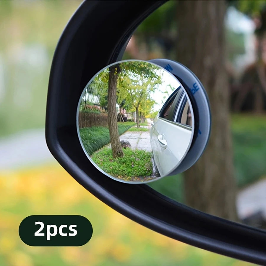 2pcs Fitted Car Blind Spot 360 Degree Swivel Rimless Reversing Aid Mirror