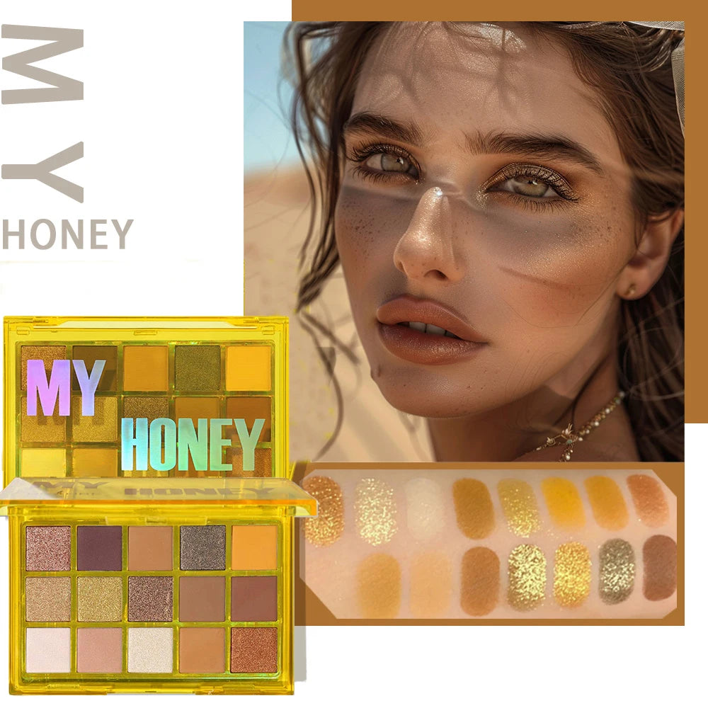 15 Shades Eyeshadow Makeup Palette Shimmer Matte Metallic High Pigmented Neutral Bold Waterproof Eyes Shadow Make Up Set - Tasawoq