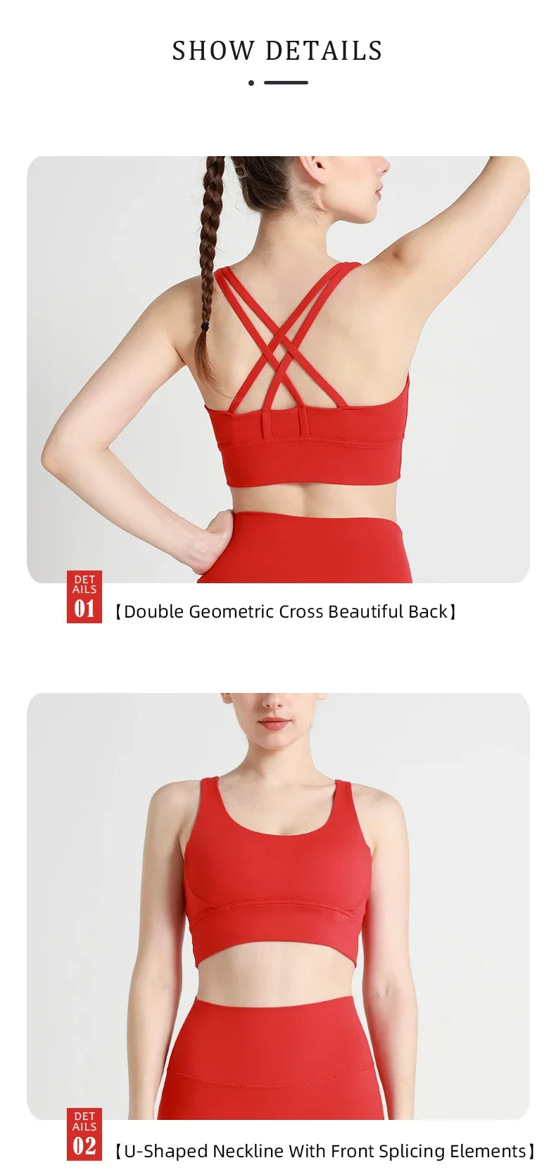New Summer Sexy Sports Bras Women Fitness Vest Sports Top Cross Back Yoga Bra Running Fitness Breathable Shockproof Yoga Bra - Tasawoq