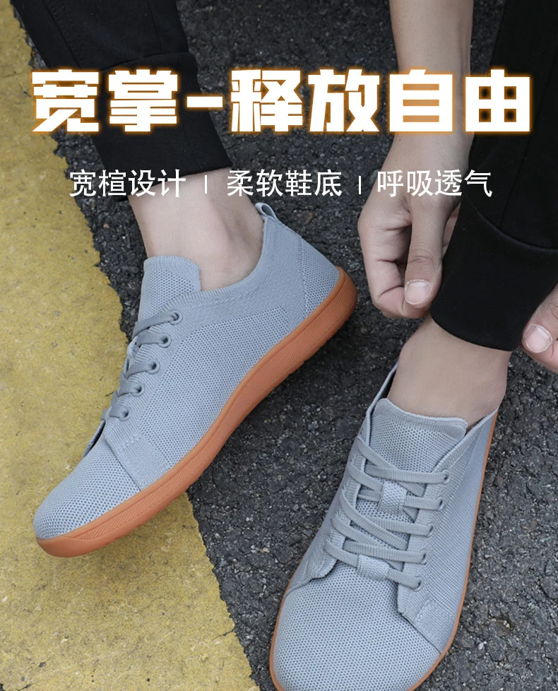 Unisex Wide Barefoot Shoes for Men Women Outdoor Trail Running Minimalist Walking Shoes Lightweight and Breathable - Tasawoq