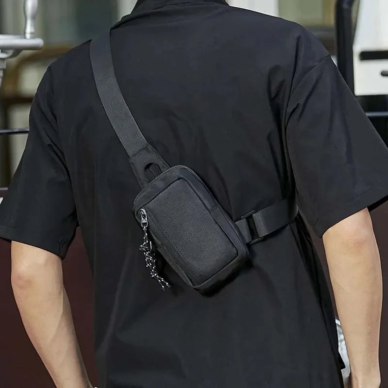 Casual single-shoulder crossbody mini chest bag for men and women, perfect for carrying a phone while running, jogging, or worki - Tasawoq