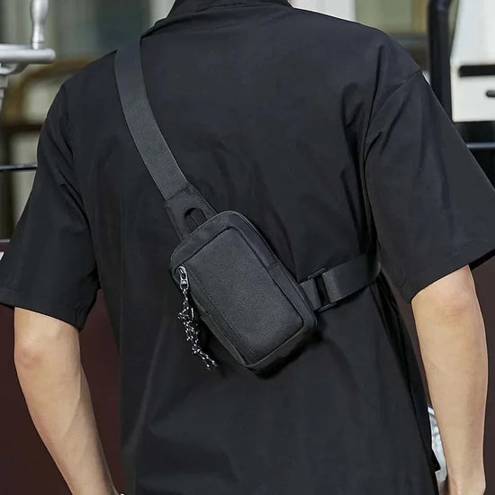 Casual single-shoulder crossbody mini chest bag for men and women, perfect for carrying a phone while running, jogging, or worki - Tasawoq
