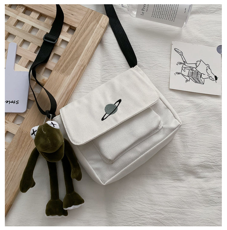 Casual Collage Student Messenger Bag Women Small Bag Canvas Shoulder Bag For Women Print Crossbody Bags Bolsas Sac - Tasawoq