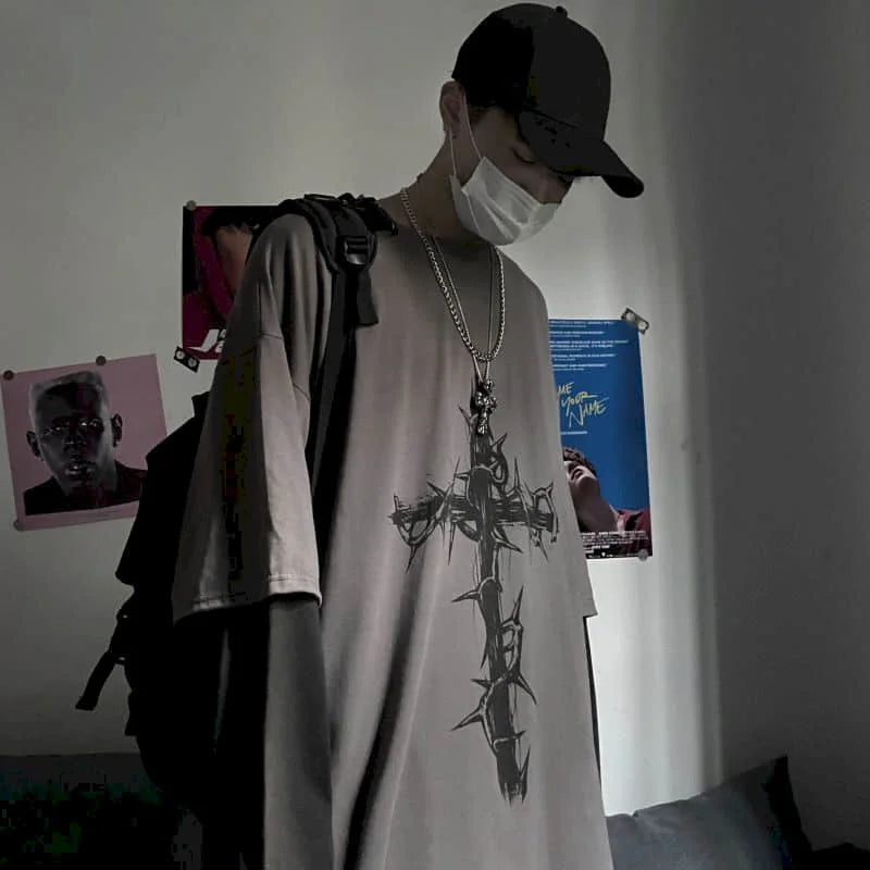 Men T Shirts autumn men Clothes anime casual Long Sleeved Oversized Y2K T-Shirt Harajuku Streetwear Academia Hip Hop tee tops - Tasawoq