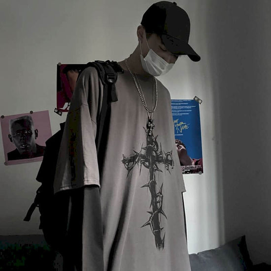 Men T Shirts autumn men Clothes anime casual Long Sleeved Oversized Y2K T-Shirt Harajuku Streetwear Academia Hip Hop tee tops - Tasawoq