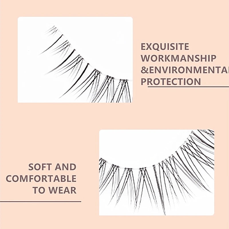 4pairs Natural False Eyelashes Thin Band Hand Made Short Lighter Eyelash Cosplay Korean Fashion Wispy Extension Makeup Tools - Tasawoq