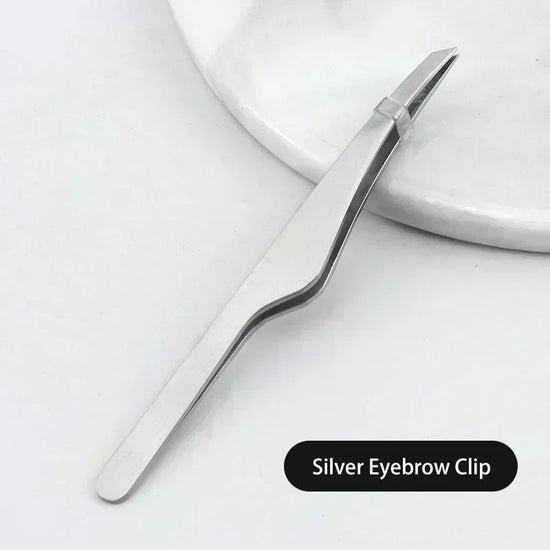 Hair Removal Tweezers Stainless Steel Eyebrow Tweezers Slant Tip Point Tip Flat Tip Rose Gold Silver Black Cosmetic Makeup Tools - Tasawoq