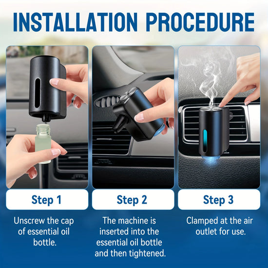 Car Air Freshener Electric Auto Aroma Diffuser Car Air Vent Essential Oil Mist Humidifier Fragrance Diffuser Aromatherapy