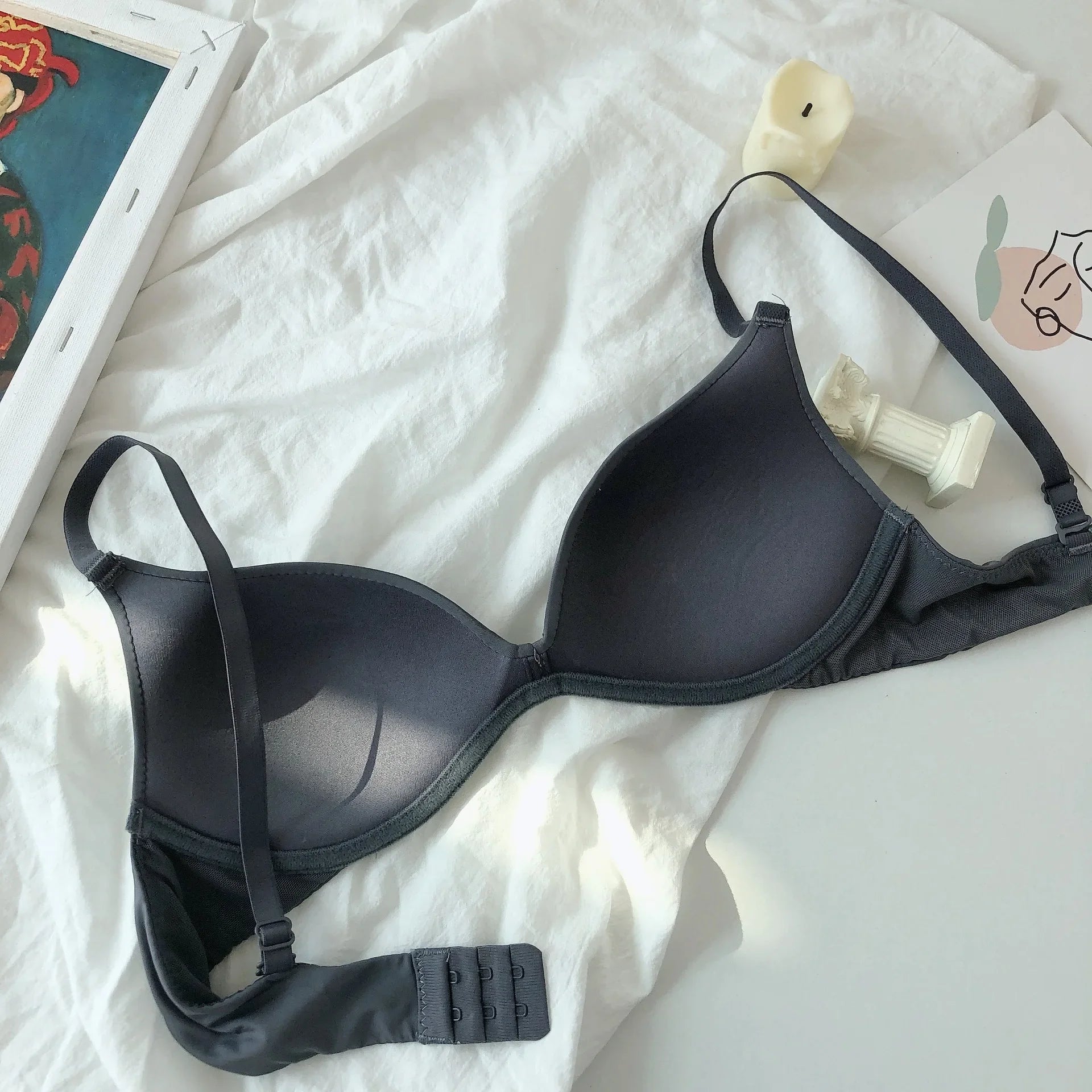 Backless Bras for Women Seamless Underwear Sexy Lingerie 3/4 Cup Bralette Top Wireless Brassiere Intimates Comfort T Shirt Bra - Tasawoq