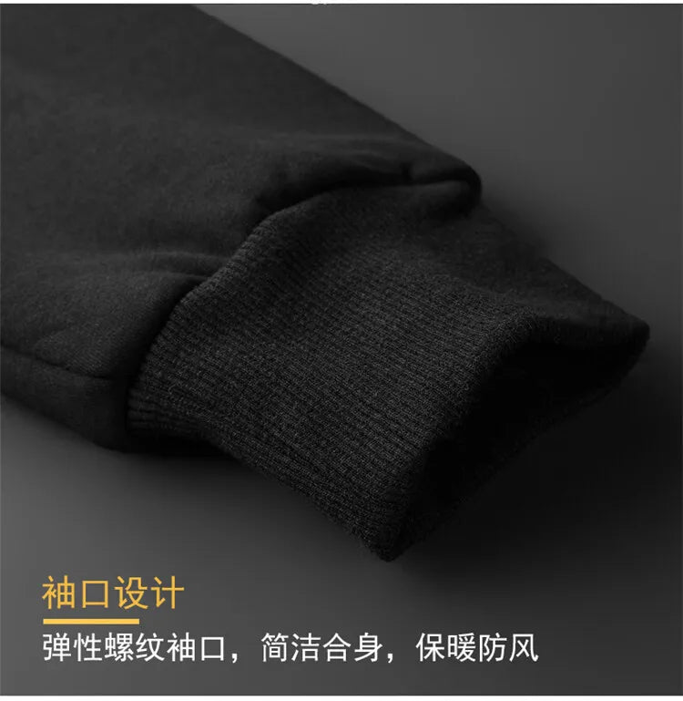 Winter Lambswool Coats Thicken Warm Jackets Long Sleeve Zipper Hoodies Casual Sports Fleece Black Coat Hooded Men Women Jacket - Tasawoq