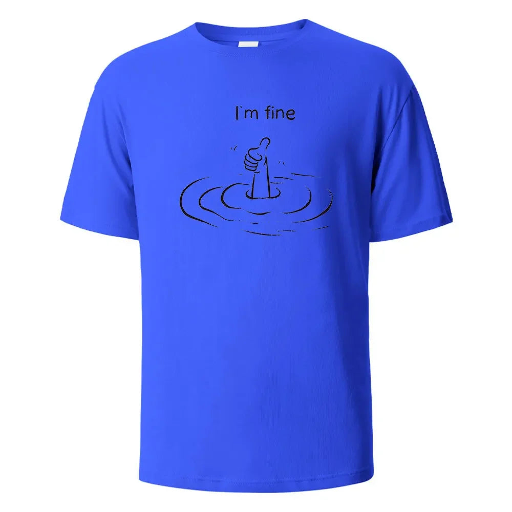 T'm Fine Print T-Shirt 100% Cotton Summer Tees For Men Women Oversize Casual Tops