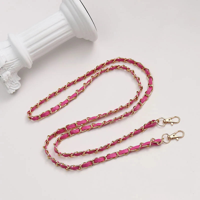 120cm Purse Chain Strap Crossbody Handbag Chains Replacement Leather Shoulder Bag Chain Straps Diy Women Girl Bag Part Accessory - Tasawoq