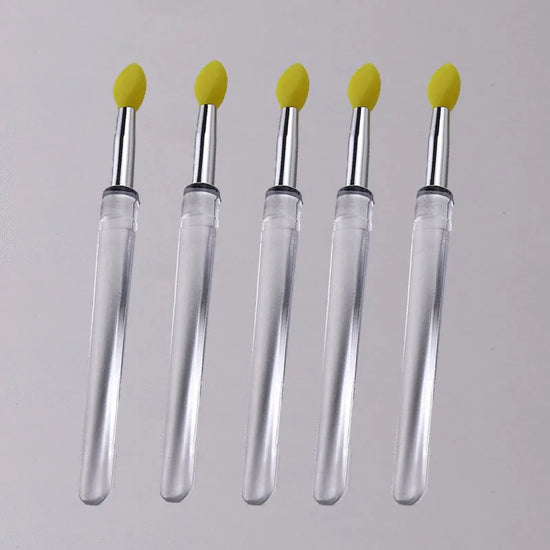 1/3/5pcs Flat Silicone Applicator Sticks Reusable Lip Brush With Cover For Dust Prevention Silicone Nail Powder Applying Tools - Tasawoq